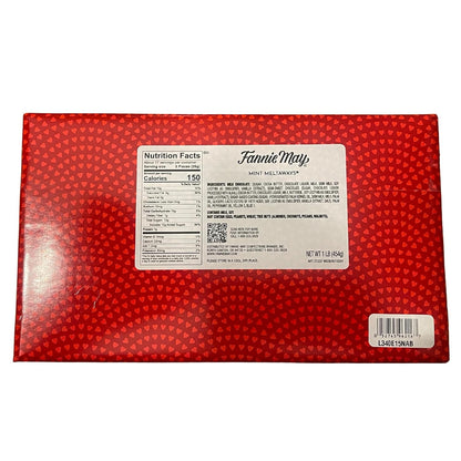 Fannie May Mint Meltaways Holiday Print Chocolate Candy Gift Box, 1 lb