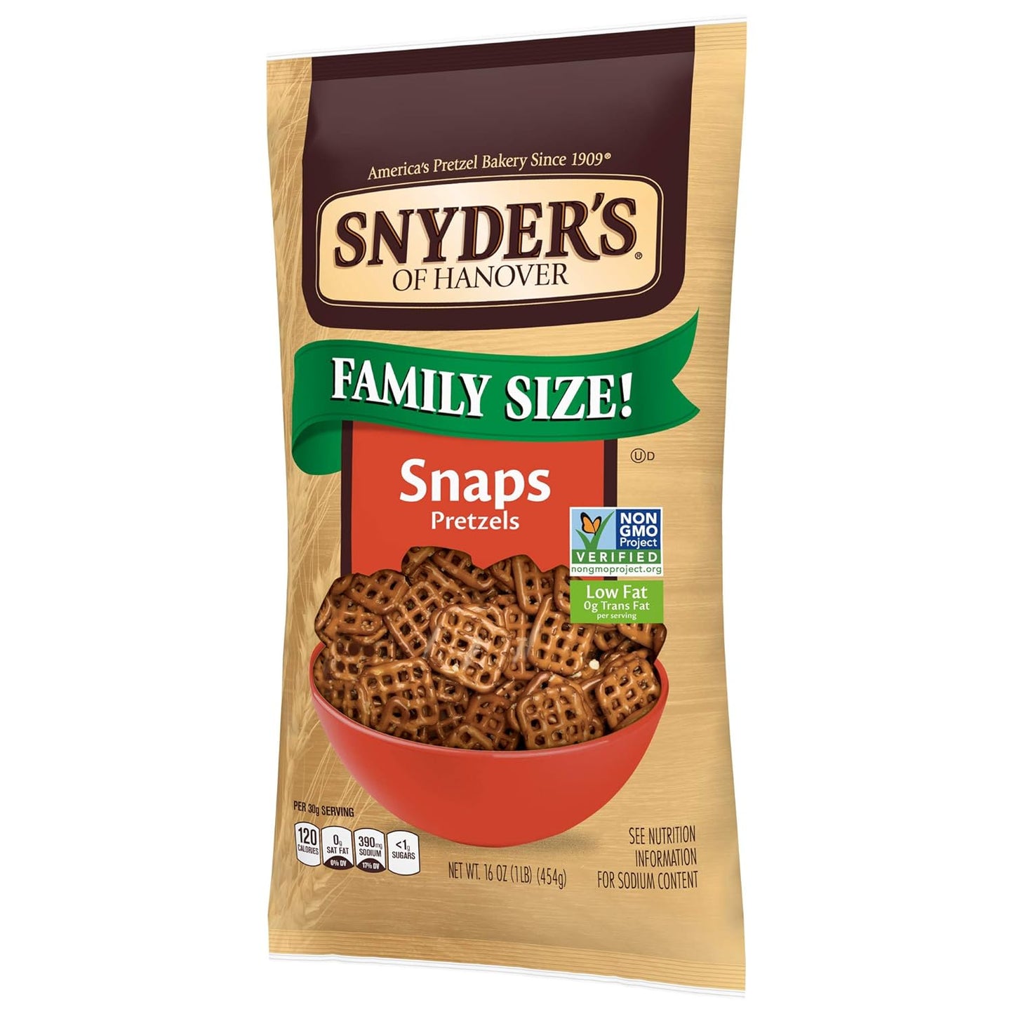 Snyder's of Hanover Pretzel Snaps 16oz (Pack of 3)