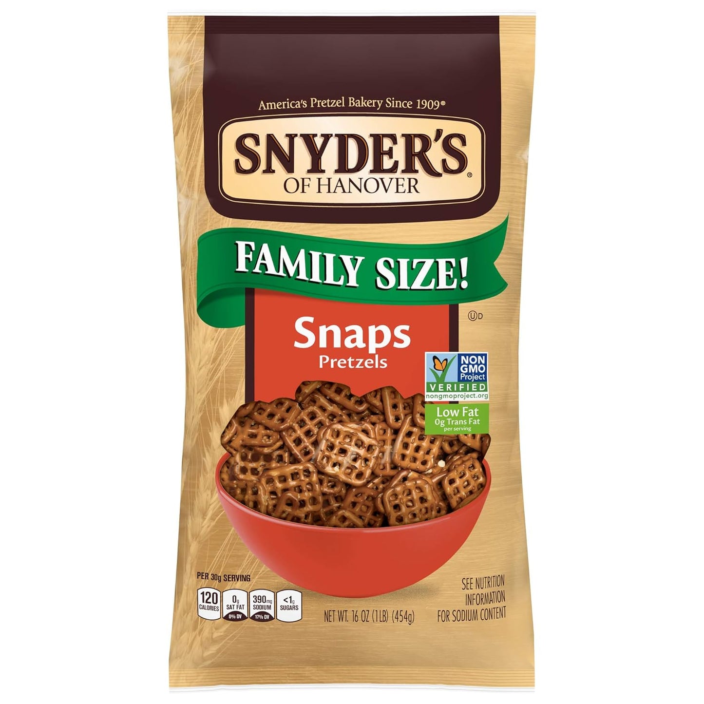 Snyder's of Hanover Pretzel Snaps 16oz (Pack of 3)