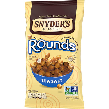 Snyder's of Hanover Sea Salt Rounds Mini Pretzel Balls, 12 Oz Bag
