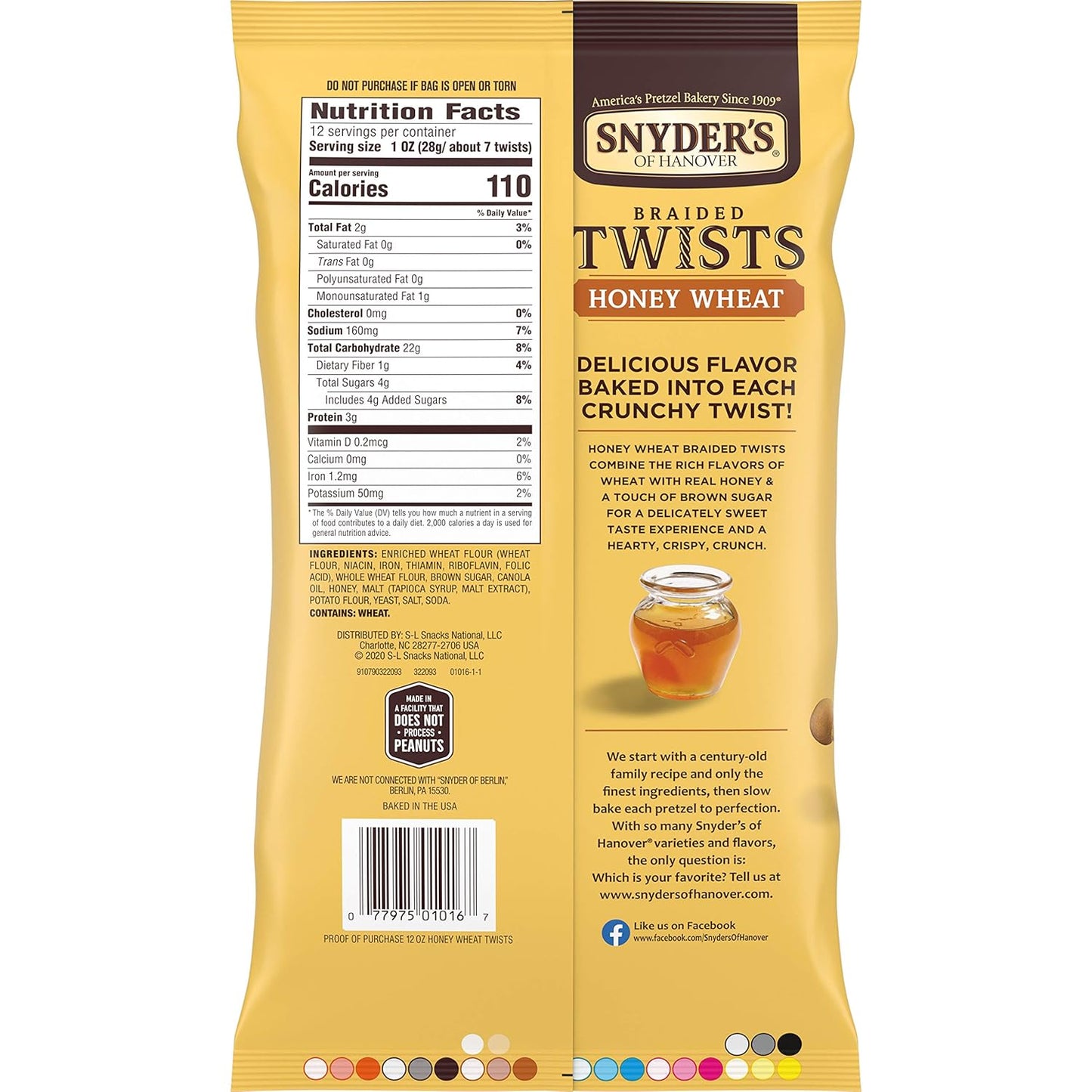 Snyder's of Hanover Pretzels Braided Twists, Honey Wheat, 12 Ounce (Pack of 12)