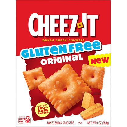 Cheez-It Baked Snack Crackers, Gluten Free, Lunch Snacks, Original, 9oz Box (1 Box)