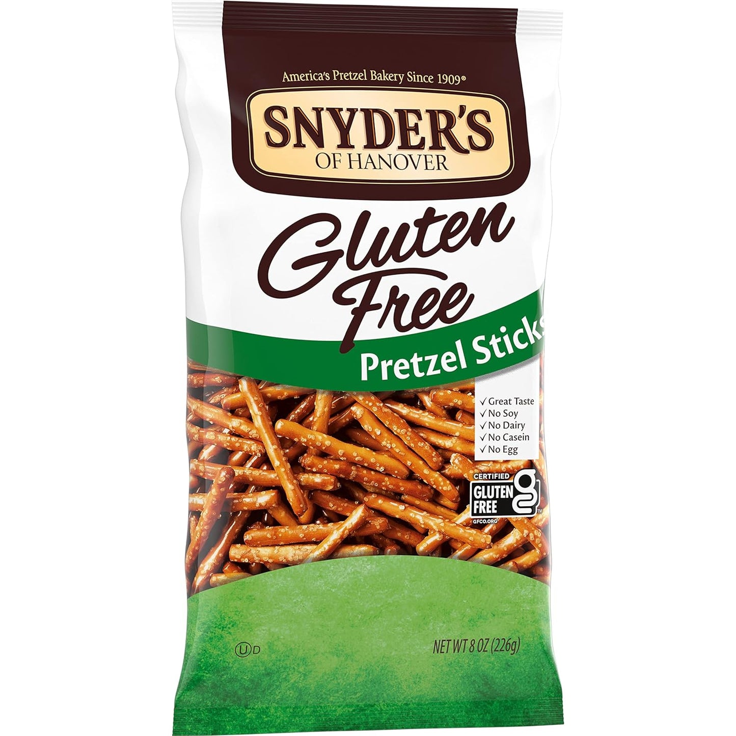 Snyder's of Hanover Pretzels, Gluten Free Pretzel Sticks, 8 Oz (Pack of 12)