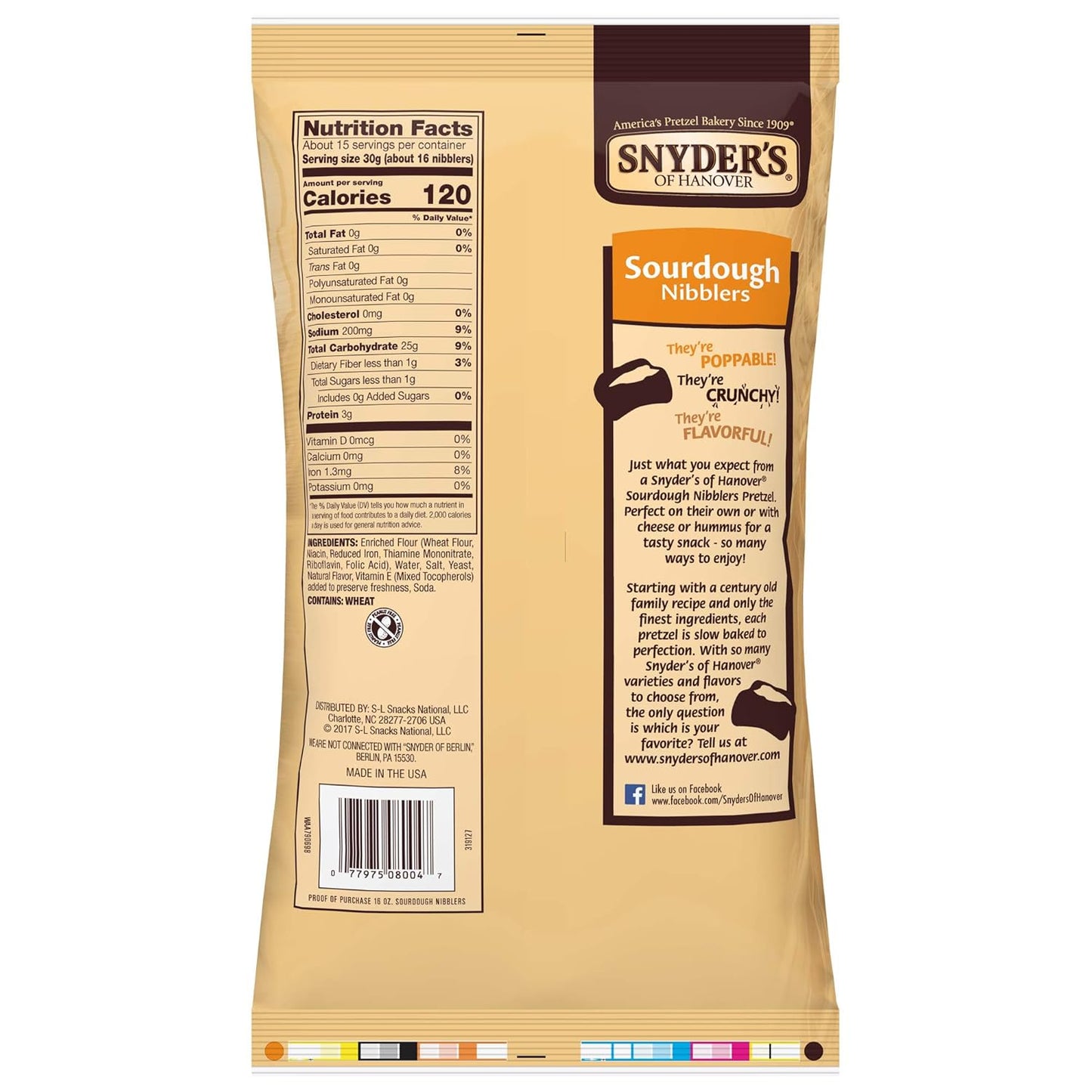 Snyder's of Hanover Sourdough Nibbler Pretzels, 16 Ounce Multi-Pack - 3 Count