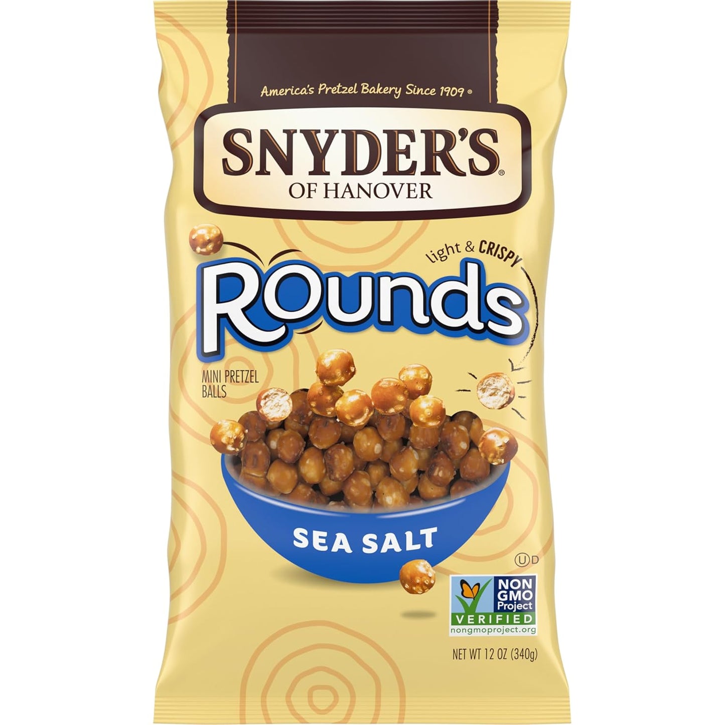 Snyder's of Hanover Sea Salt Rounds Mini Pretzel Balls, 12 Oz Bag