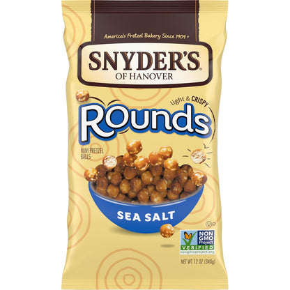Snyder's of Hanover Sea Salt Rounds Mini Pretzel Balls, 12 Oz Bag