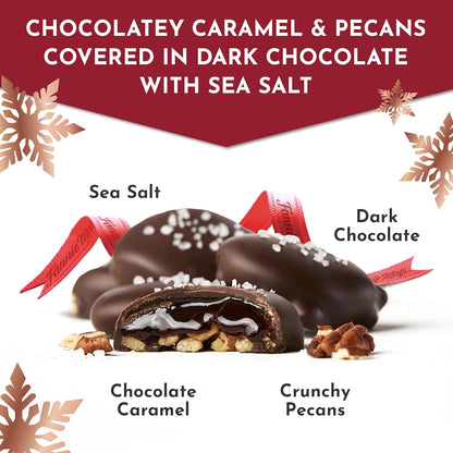 Fannie May Premium Dark Chocolate Sea Salt Pixies, Holiday Chocolate Gift Box, Gourmet Candy for Gifting, 1 lb