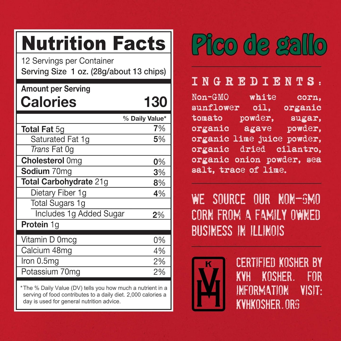 Mi Nina Tortilla Chips Pico de Gallo | Pack of 3 12 oz. bags
