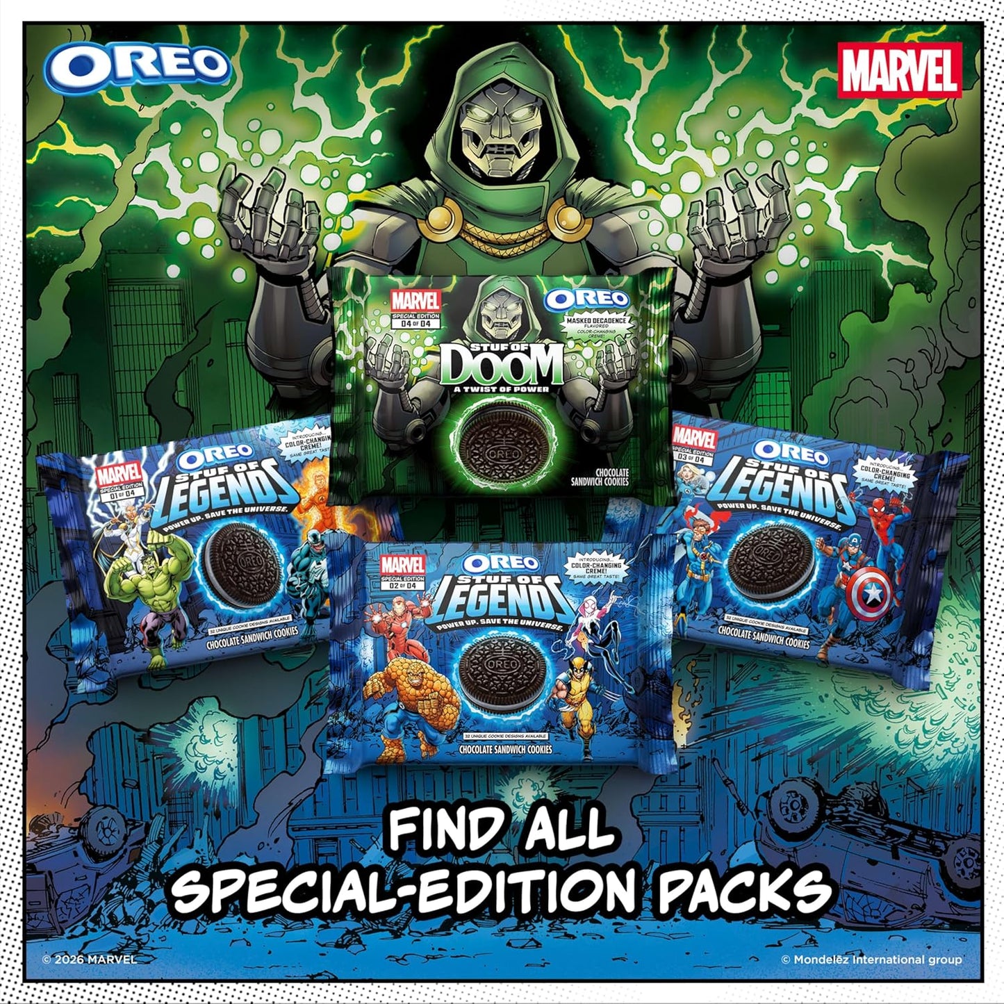 MARVEL OREO Stuf of Doom Chocolate Sandwich Cookies, Special Edition, 10.68 oz