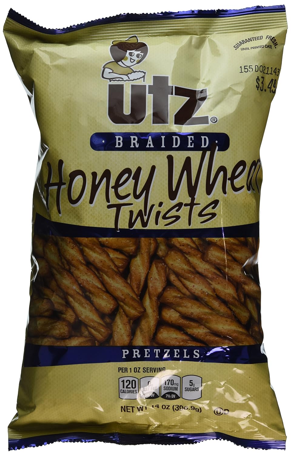 Utz Braided Honey Wheat Twists Pretzels, 14 Ounce
