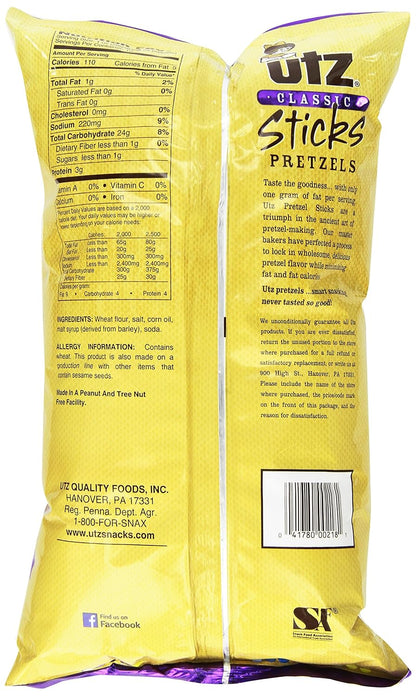 Utz Classic Sticks Pretzels, 16 Ounce