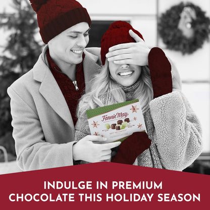 Fannie May Mint Meltaway, Mint Chocolate Candy with Milk Chocolate Pastel Coating, Holiday Chocolate Gift Box, 11.5 oz