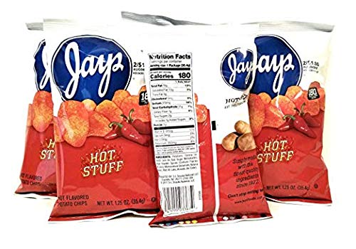 Jay's Hot Stuff 25 Pack 1.25 oz Hot Flavored Potato Chips_AB
