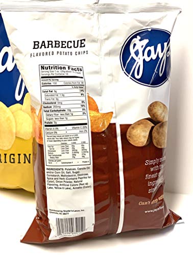 JAY'S BIG BAGS Hot stuff Original & Bar-B-Que Potato Chips 3 Pack 10oz bags